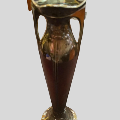 Art Nouveau Metal Vase - 12"