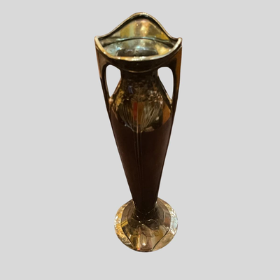 Art Nouveau Metal Vase - 12"