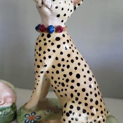 Two Basil Matthews miniature Figurines, Leopard, pigs