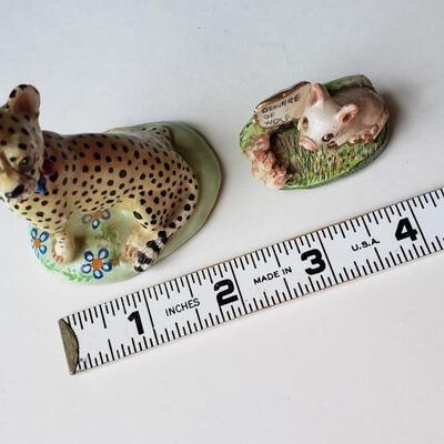 Two Basil Matthews miniature Figurines, Leopard, pigs
