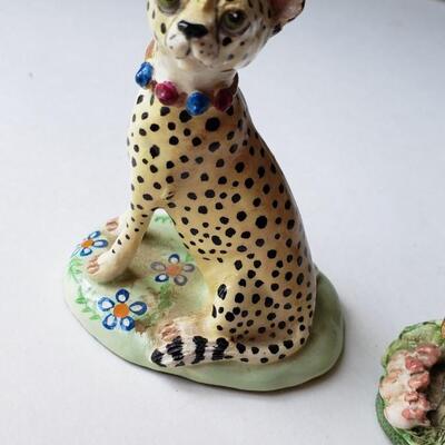 Two Basil Matthews miniature Figurines, Leopard, pigs