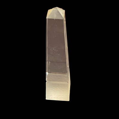 Two Contemporary Crystal Obelisks - 9.5" and 8.5"
