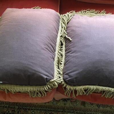4 Embroidered sofa pillows made in France