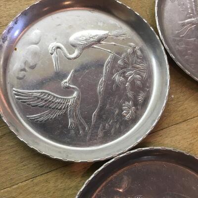 Vintage aluminum coasters