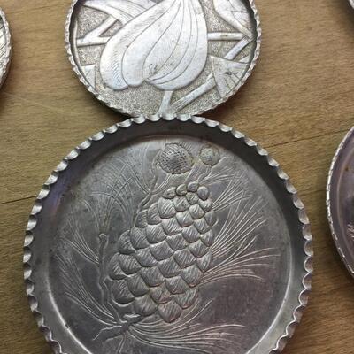 Vintage aluminum coasters