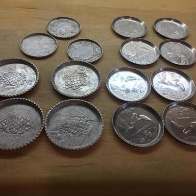 Vintage aluminum coasters