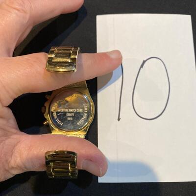 ACCUTIME WATCH WITH DIAMOND AND GOLD FACE - SR626SW STEEL CASE - 7 1/2
