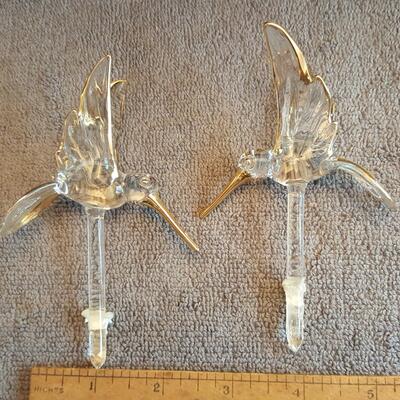 Pair of Glass Hummingbirds