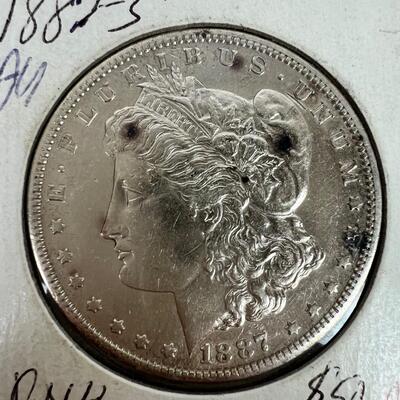 616  1887-S AU Morgan Silver Dollar