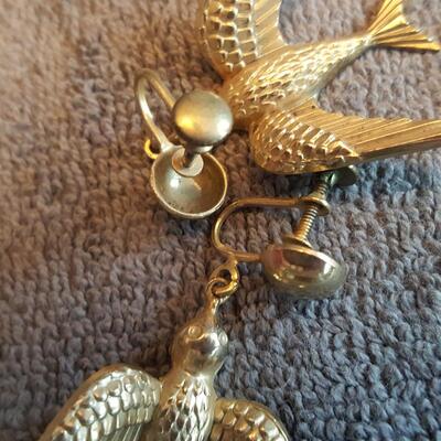 Set of Vintage Bird Earrings