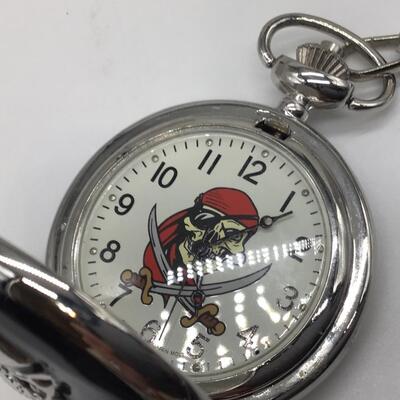 Pirate Pocket Watch. New Battery working Perfectly