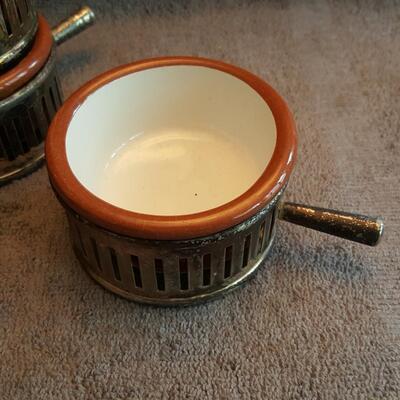 Drawn Butter Cups with Silverplated Holders