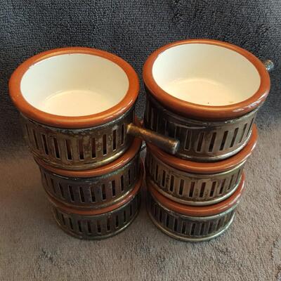 Drawn Butter Cups with Silverplated Holders