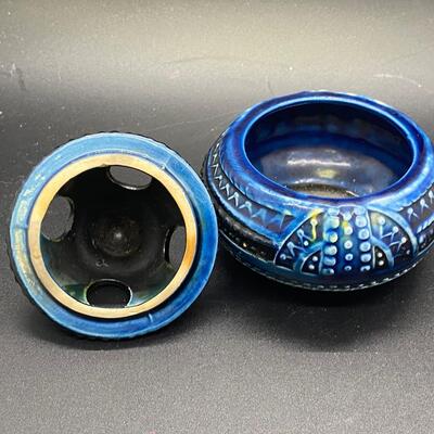 Vintage Blue Ceramic Napcoware Incense Cone Burner