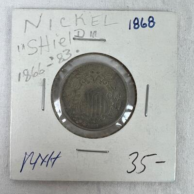 632  1868 Shield Nickel 5cents