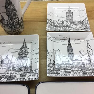 Ceramic plates and tall mugs