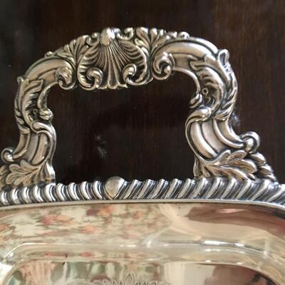 Beautiful Silver plate tray! Cheltenham and Company Made in England, Silver on Copper