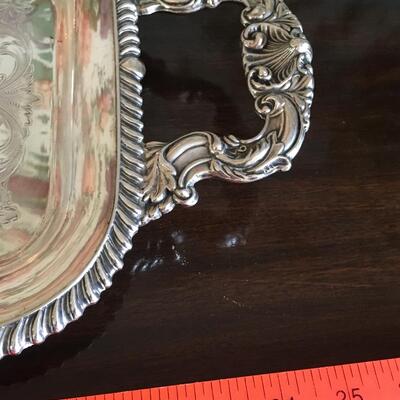 Beautiful Silver plate tray! Cheltenham and Company Made in England, Silver on Copper