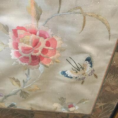 Framed silk embroidered art