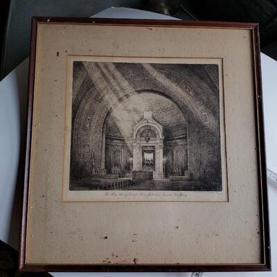 Harry S. Moskovitz  signed print "The Holy Ark of Temple B'nai Jeshurun, Newark, NJ"