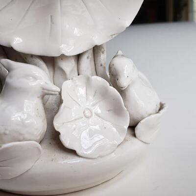 Beautiful white porcelain bowl with flower frog