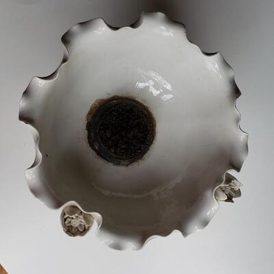 Beautiful white porcelain bowl with flower frog