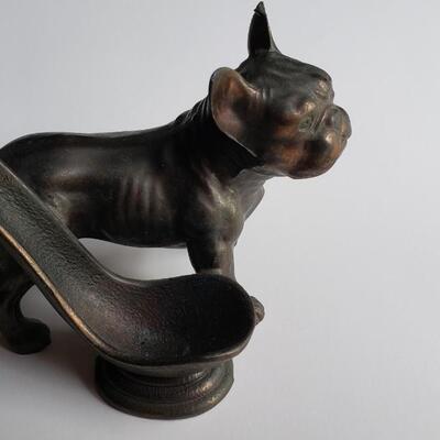 Antique pipe holder and pipe French Bulldog