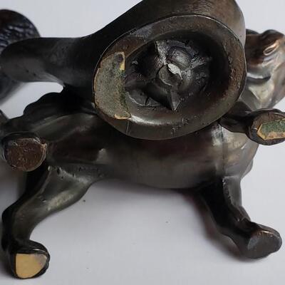 Antique pipe holder and pipe French Bulldog