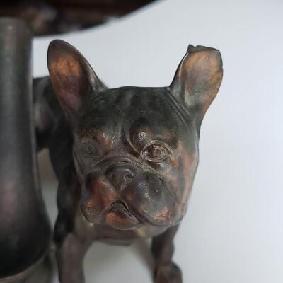Antique pipe holder and pipe French Bulldog