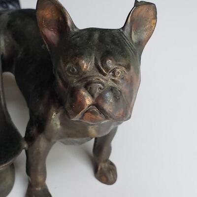 Antique pipe holder and pipe French Bulldog