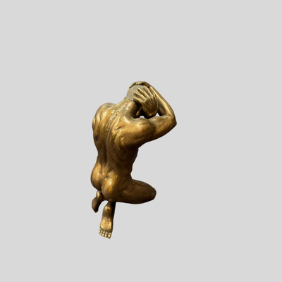 Body Talk Bodybuilder Patinated Bronze Sculpture - 6"
