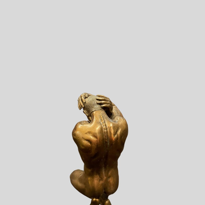 Body Talk Bodybuilder Patinated Bronze Sculpture - 6"