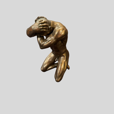 Body Talk Bodybuilder Patinated Bronze Sculpture - 6"