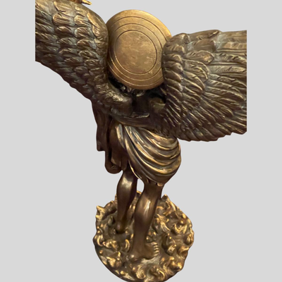 Archangel Uriel Battle Angel with Mace & Torch Bronze Statue - 12"