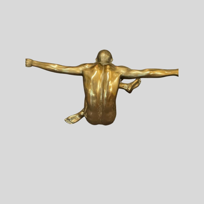 Body Talk Patinated Bronze Sculpture - 10" long