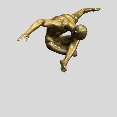 Body Talk Patinated Bronze Sculpture - 10" long