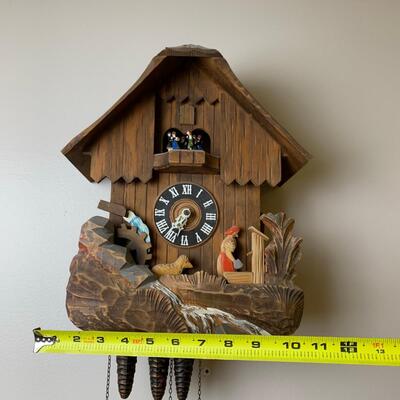 #1 Vintage Swiss Cuckoo Clock Die Mühle Im Schwarzwald Holzhackerbub'n Marsch