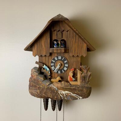 #1 Vintage Swiss Cuckoo Clock Die MÃ¼hle Im Schwarzwald Holzhackerbub'n Marsch