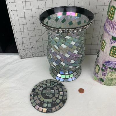 #64 Sparkel Mosaic Vase & Pasta Holder
