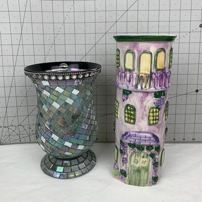#64 Sparkel Mosaic Vase & Pasta Holder