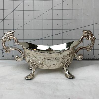 #109 Vintage Corbell & Co Repousse Eagle/Griffin Silverplate Cream & Sugar Footed Pieces