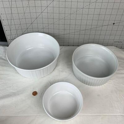 #120 Corning Ware French White Dishes (No Lids)