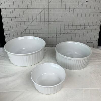 #120 Corning Ware French White Dishes (No Lids)