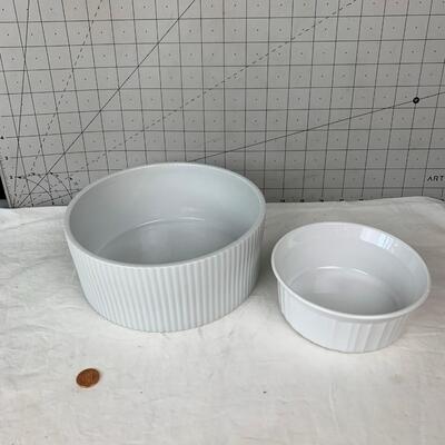 #121 Two Piece Corning Ware French White Dishes