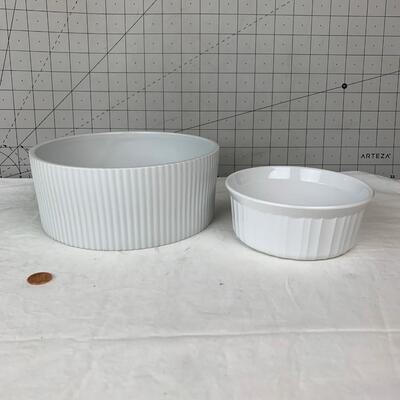 #121 Two Piece Corning Ware French White Dishes