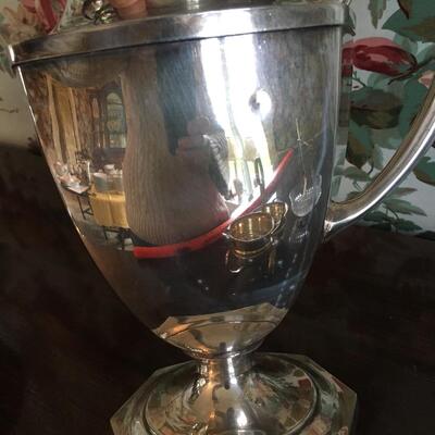 Silver plate collection with bowls on caddy Lot #1