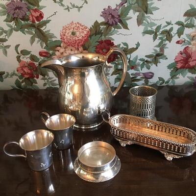 Silver plate collection with cups Lot #2