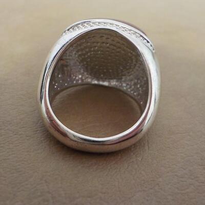 Sterling silver Bronzite stone w/ art.