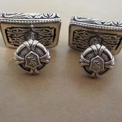 Men's Sterling "Dude" cuff links artistic design.