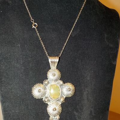 Sterling silver lg. cross by RB. designs.